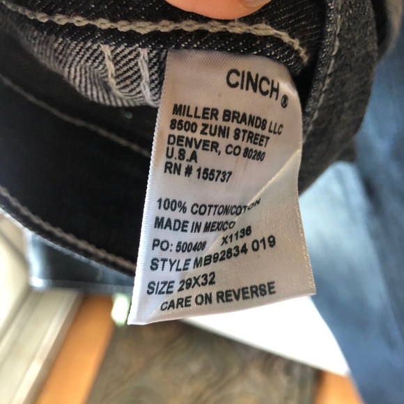 NWOT men’s cinch jeans. Starched and ready to wear - Picture 3 of 7